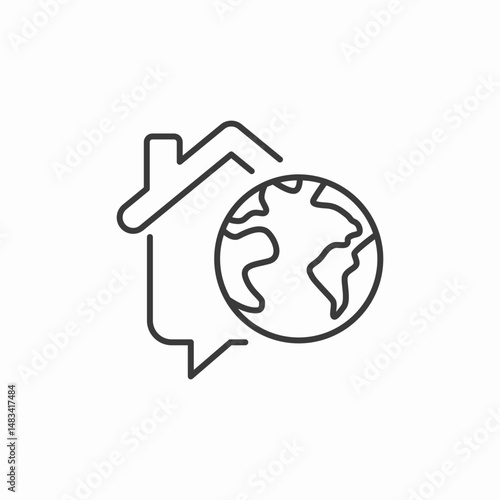 home globe connection job remote icon sign vector