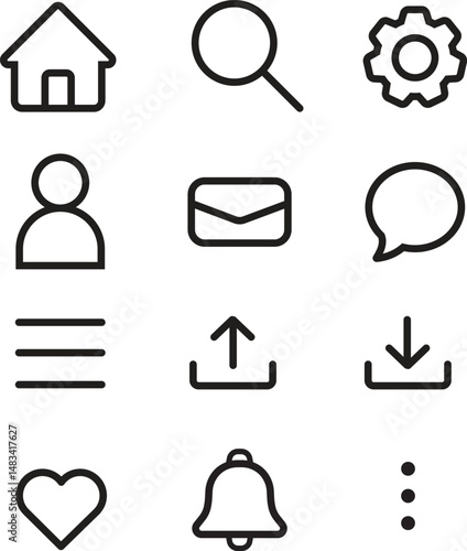 Minimalist UI UX Line Icons – Web & Mobile App Essentials Pack