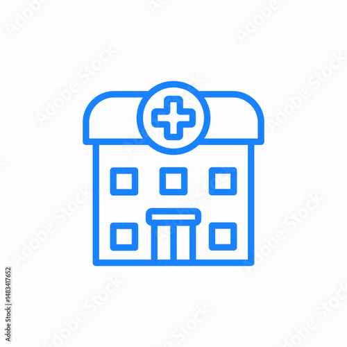 hospital building with cross medical healthcare medical services icon sign vector