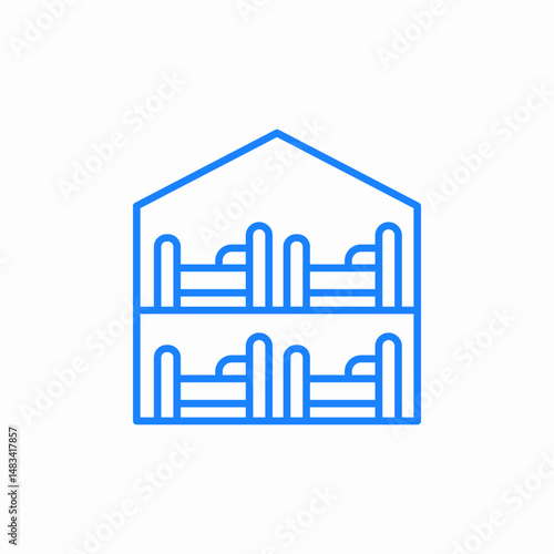 hostel mobile four beds icon sign vector
