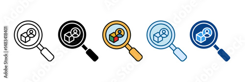 Market Research Accuracy Icon Set Multiple Style Collection