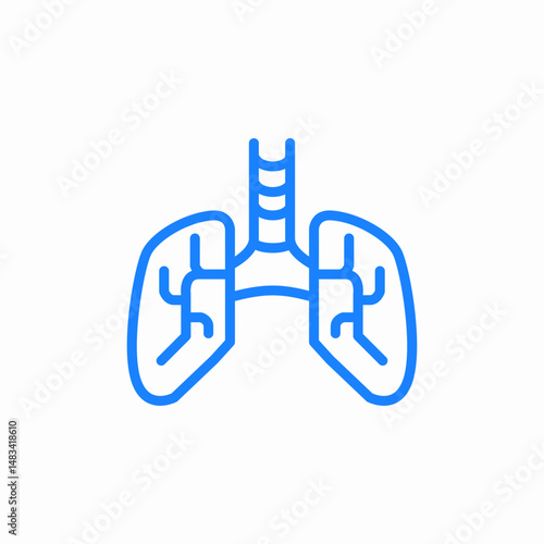 human lungs with trachea icon sign vector