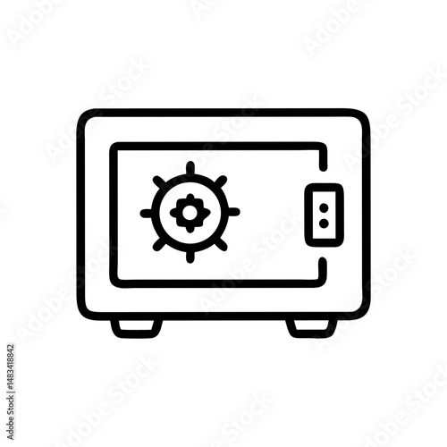 Security Vault Icon Representing Safe Storage, Financial Protection, and Secure Access