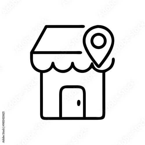 Shop Icon Representing Local Shopping, Retail Business, and Community Commerce