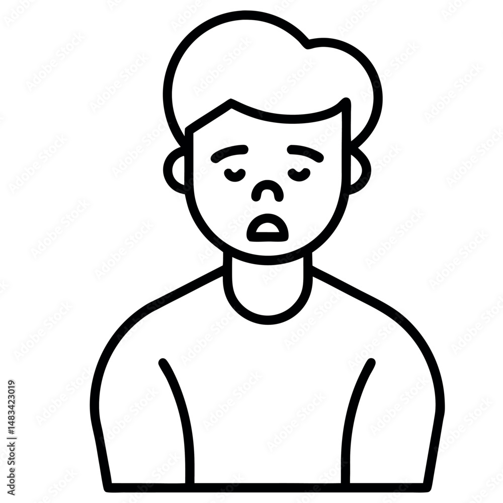 Allergy Icon – Clean Minimal Vector of Sneezing or Facial Itch Allergy Icon – Clean Minimal Vector of Sneezing or Facial Itch