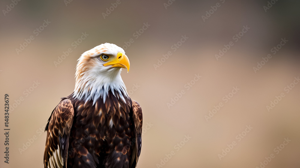 Fototapeta premium A majestic eagle with colorful feathers.