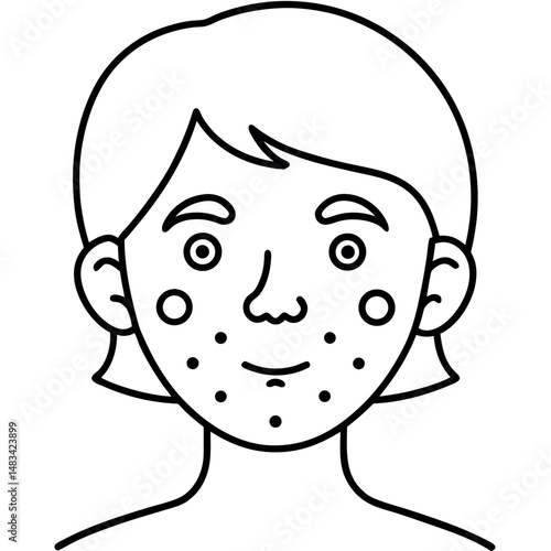 Allergy Icon – Nasal and Eye Allergy Symbol in Thin Lines