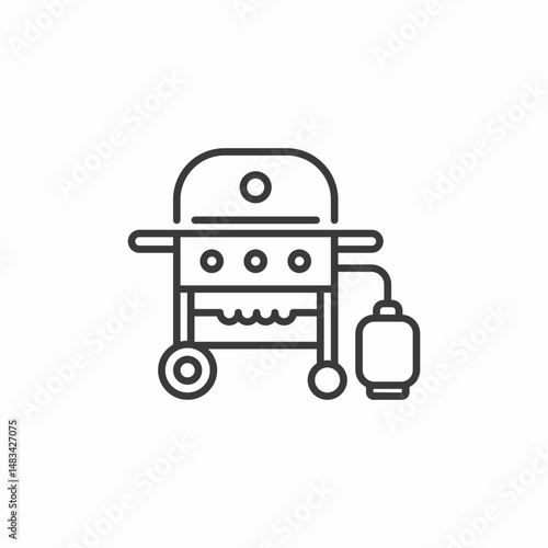 outdoor gas grill icon sign vector