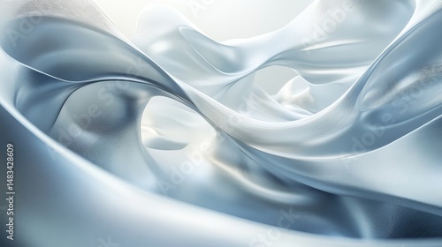 Wallpaper Mural Abstract shapes with flowing, metallic forms. Torontodigital.ca