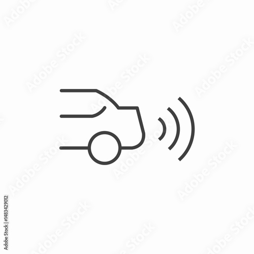 rear sensor warning icon sign vector