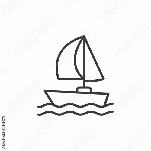sailboat on water ship icon sign vector