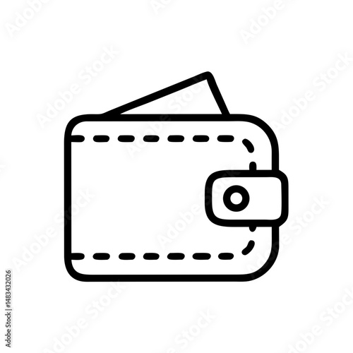 Wallet with Fold Icon Representing Compact Money Holder, Personal Finance Organizer, and Currency Storage