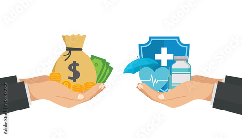 healthcare investment vector concept flat design