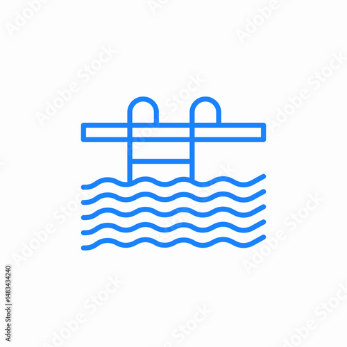 swimming pool icon sign vector