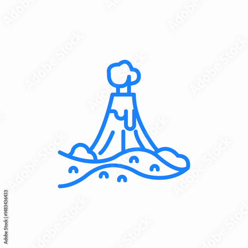 volcano eruption icon sign vector