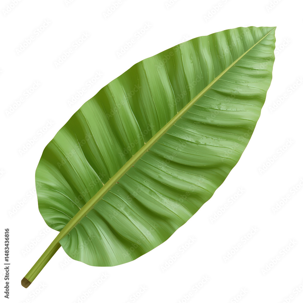 Fototapeta premium Vibrant Green Leaf Isolated on White Background for Nature Themes
