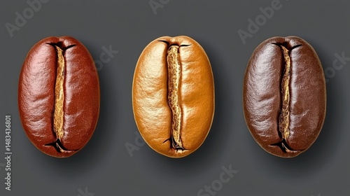 Roasted Coffee Beans: A Trilogy of Colors