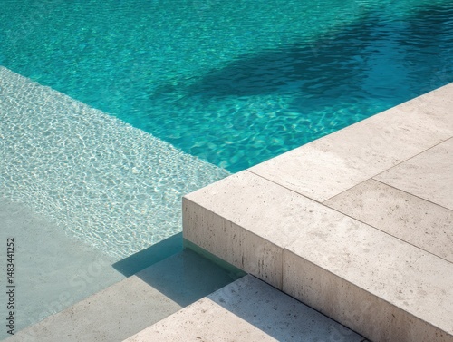 Modern Pool Steps, Elegant Stone Design
