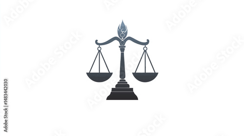 Scales of Justice Icon Law Balance Fairness Legal Court Equality Symbol Design Graphic