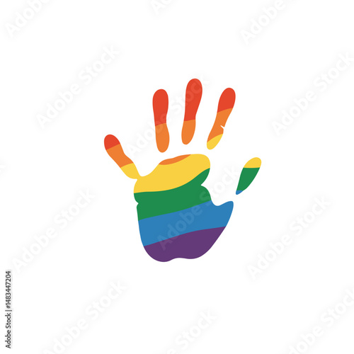 Rainbow handprint symbolizing diversity and inclusivity  