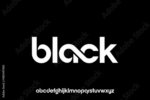 word of black . modern minimalist clean alphabet font. lowercase bold typography vector illustration design	
