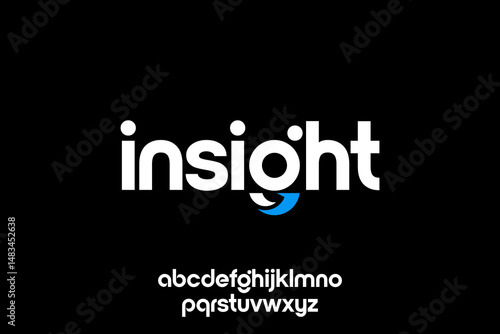 word of insight . modern minimalist clean alphabet font. lowercase bold typography vector illustration design