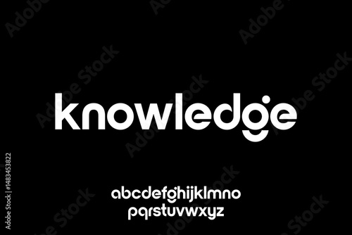 word of knowledge . modern minimalist clean alphabet font. lowercase bold typography vector illustration design