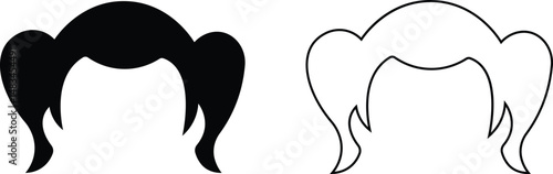 Hairstyle icon set Male Hairstyle Illustration female Hairstyle Illustration Different types of wigs. Black and white vector set of men hairstyle silhouettes Hairstyle icon set editable perfect vector
