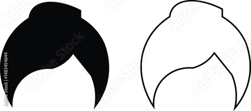 Hairstyle icon set Male Hairstyle Illustration female Hairstyle Illustration Different types of wigs. Black and white vector set of men hairstyle silhouettes Hairstyle icon set editable perfect vector