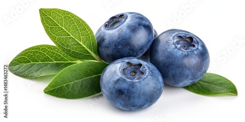 Close-up of Three Blueberri...