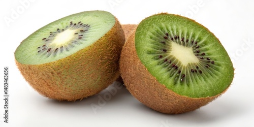 Close-up of Two Halved Kiwi...