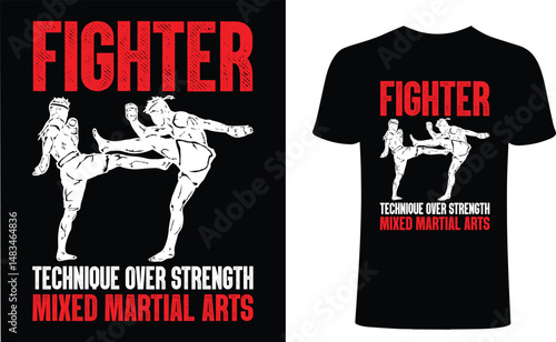 Fighter technique t shirt design. Fighter t-shirt design, Fight vector typography t-shirt design. ricket all iteam,bat, ball T-Shirts Amazon.