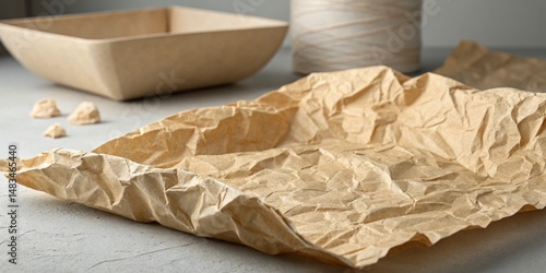 Crumpled Brown Paper Textur...