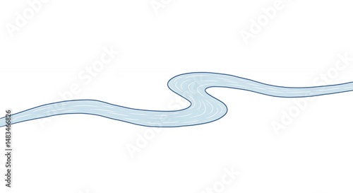 Simple light blue winding river graphic design
