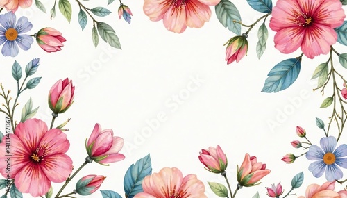 Delicate watercolor paisley floral pattern, soft pastel hues, summer, natural
