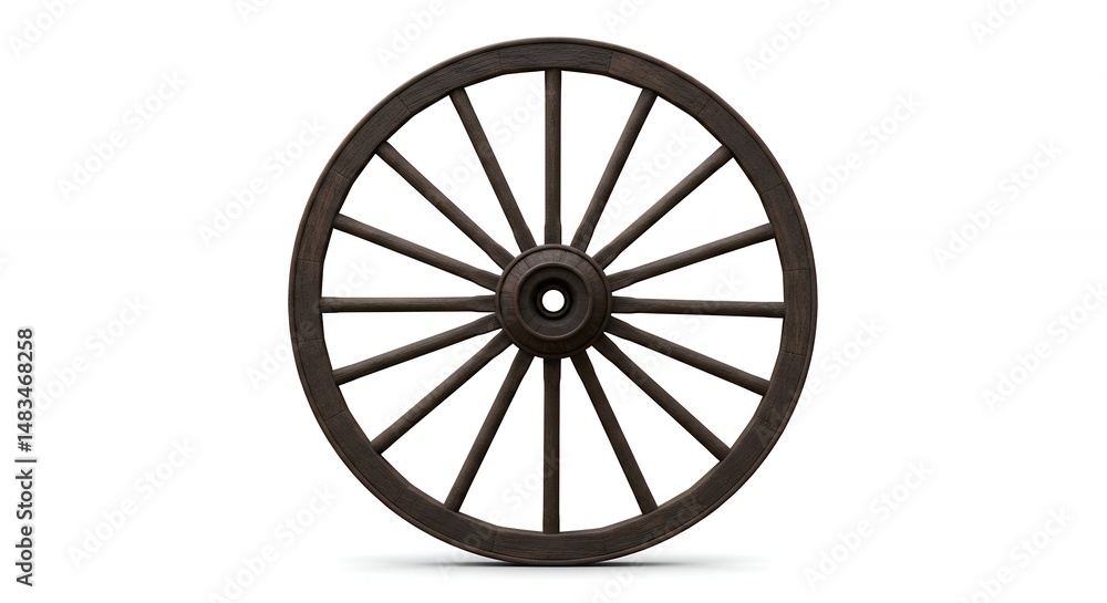Fototapeta premium Vintage wagon wheel illustration