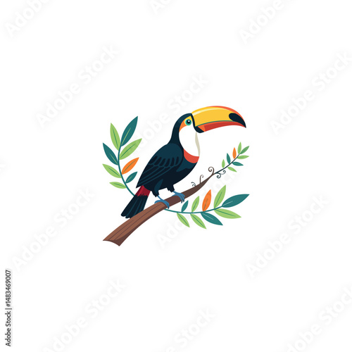 toucan-bird--white-background Toucan. Digital illustration for books and stories about animals. Simple, bright picture.


