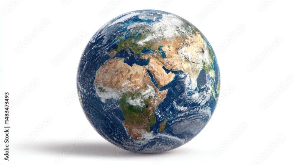 Detailed Earth globe view Detailed Earth globe view