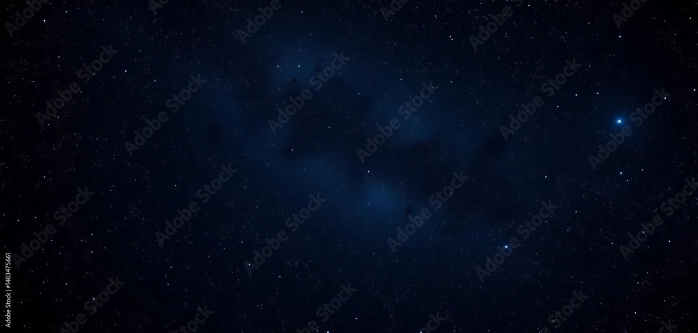 Fototapeta premium Vast, dark interstellar space; countless stars twinkle in a cosmic night sky, infinite, artwork