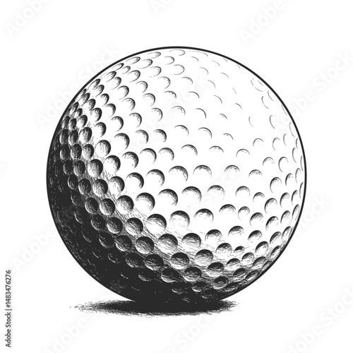 Engraved style golf ball graphic