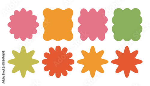 Abstract Organic Blob Shape Vector Set – Colorful Retro Elements for Modern Graphic Design