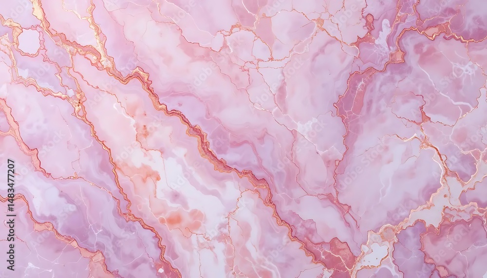 Fototapeta premium Rose Gold Marble Texture Background Elegant Abstract Design with Delicate Pink and White Veins for Luxury Invitations and Modern Art Projects