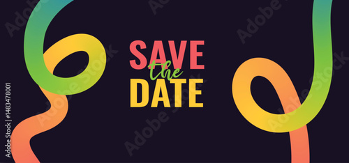 Save the date banner. Can be used for business, marketing and advertising. 