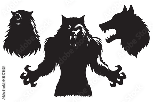 Werewolf Silhouette Vector Bundle