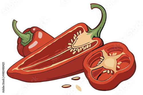 112 chili pepper, red chili pepper, capsicum, hot pepper, spicy vegetable, food, culinary, cooking ingredient, still life, photo-realistic, detailed, sharp focus, high definition