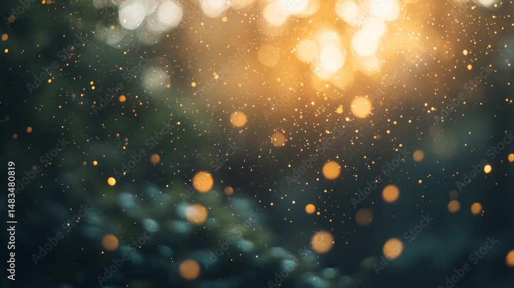 Blurred bokeh effect, golden light, through foliage. Blurred bokeh effect, golden light, through foliage.