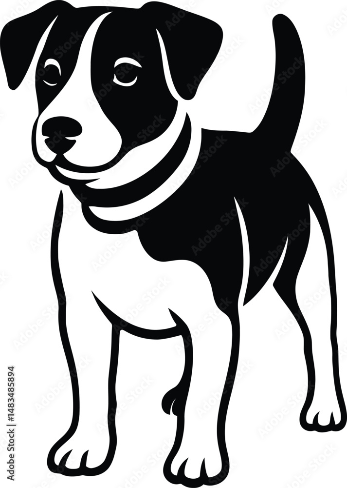 Jack Russell Terrier Vector Art, Cute Dog Silhouette Illustration Jack Russell Terrier Vector Art, Cute Dog Silhouette Illustration