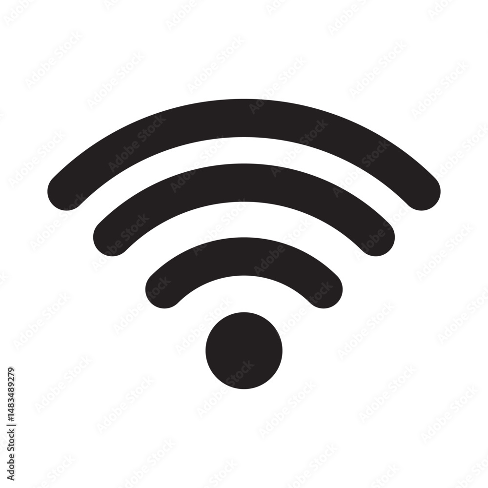 Wireless and wifi icon or wi-fi icon sign for remote internet access Wireless and wifi icon or wi-fi icon sign for remote internet access