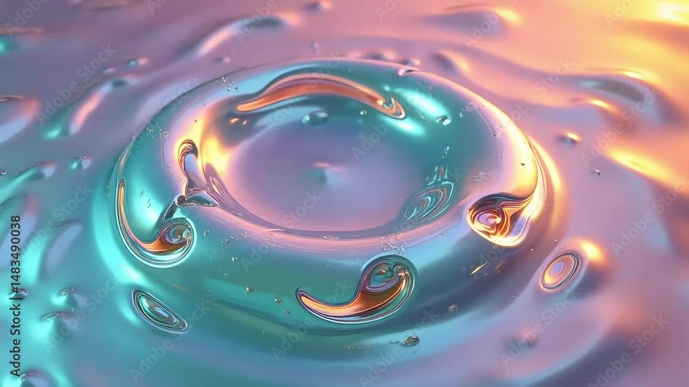 Stunning iridescent liquid ripple effect showcasing vibrant turquoise and peach hues a mesmerizing abstract background perfect for design projects needing a fluid dynamic aesthetic Stunning iridescent liquid ripple effect showcasing vibrant turquoise and peach hues a mesmerizing abstract background perfect for design projects needing a fluid dynamic aesthetic