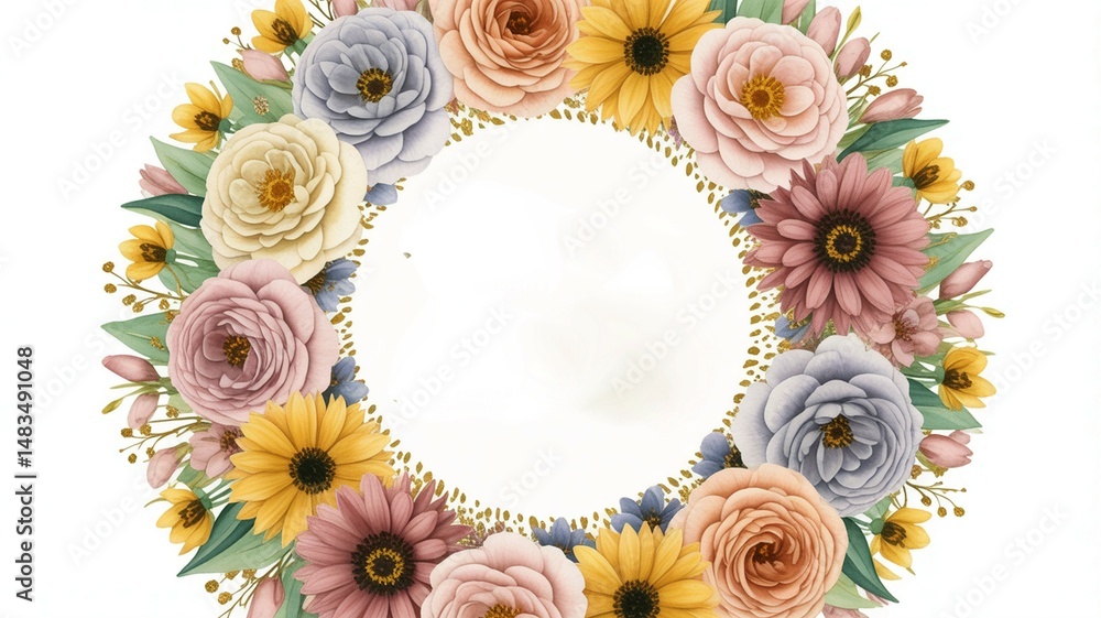 Obraz premium birthday flower border